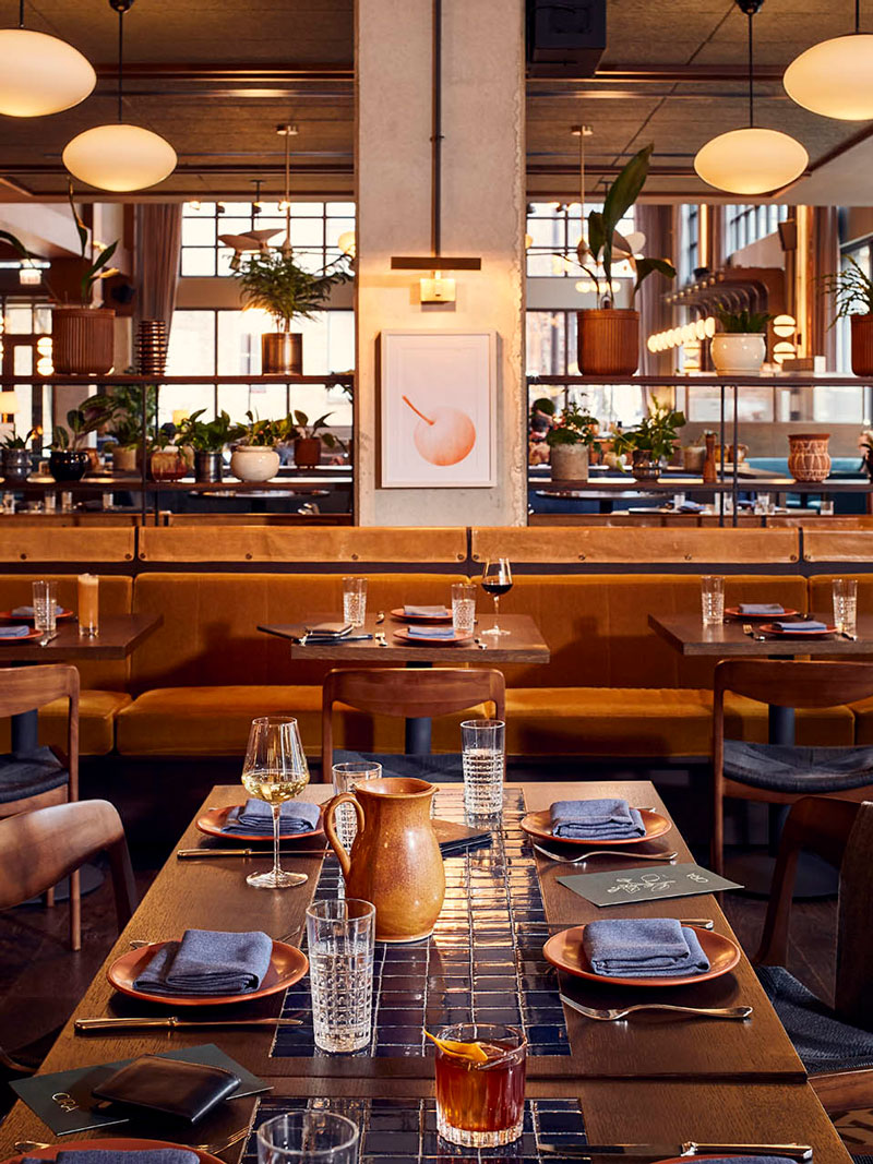 Dining table ready for guests at Cira