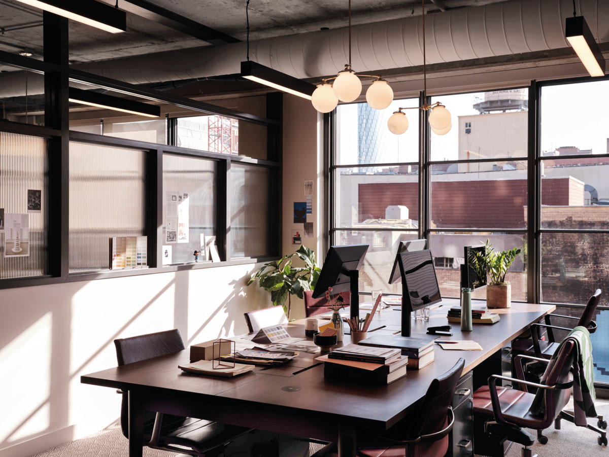 Open studio with natural light from window