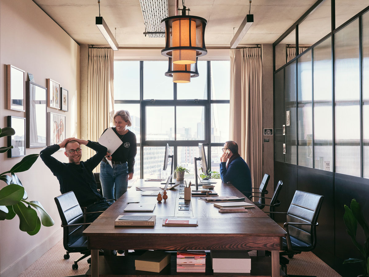 Three people working in an Open Studio