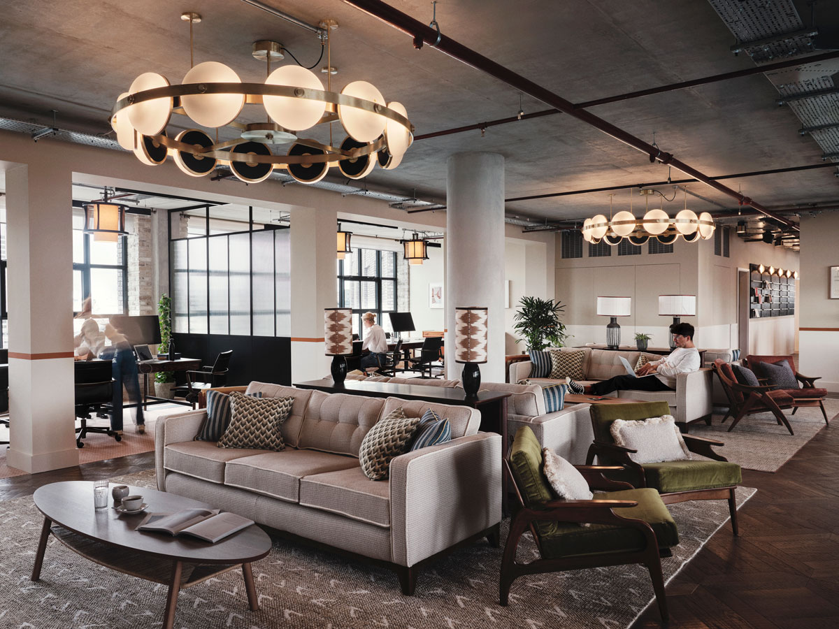 Lounge area beside open studios