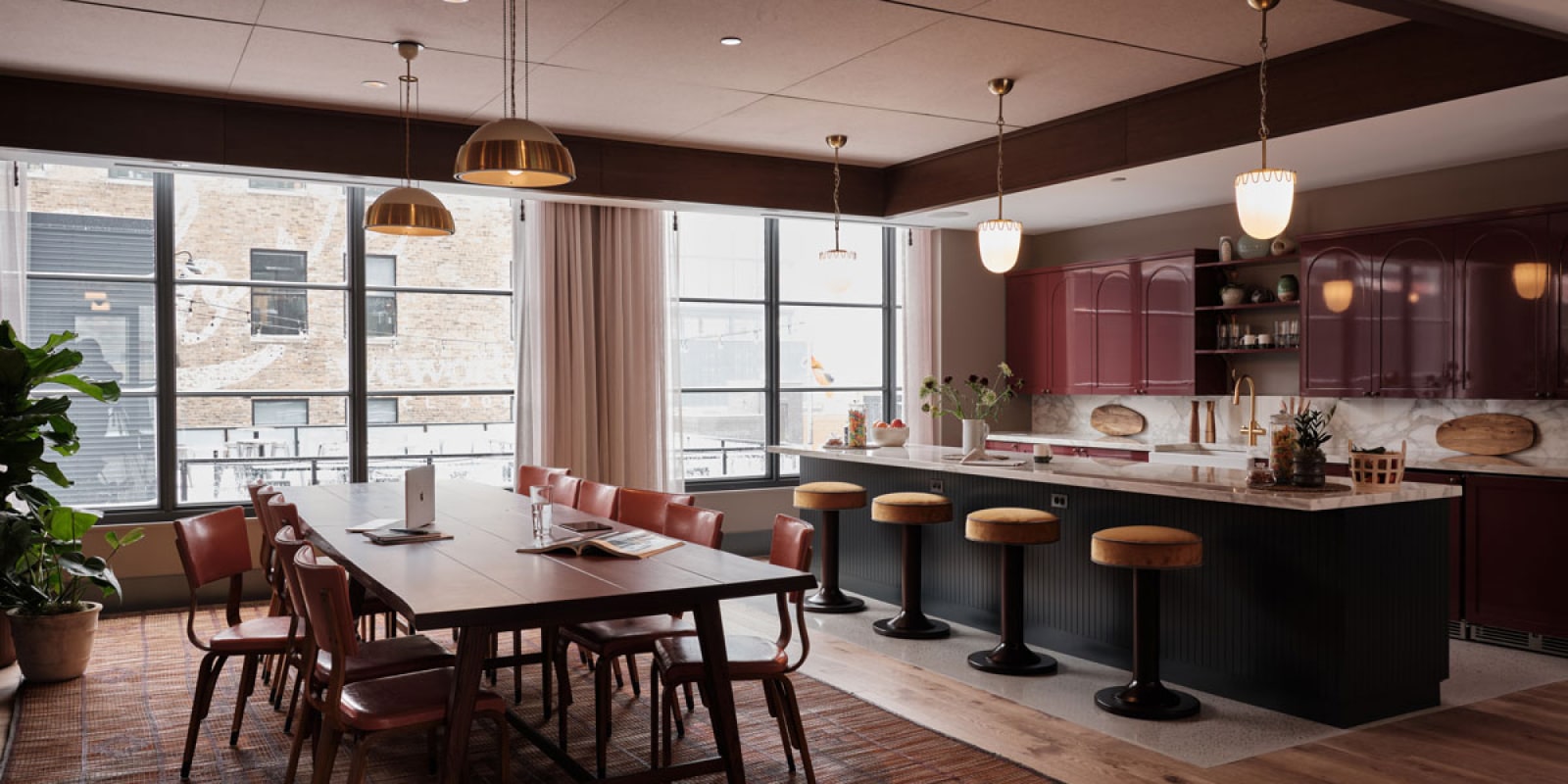 Pantry area on one of the coworking floors in Chicago