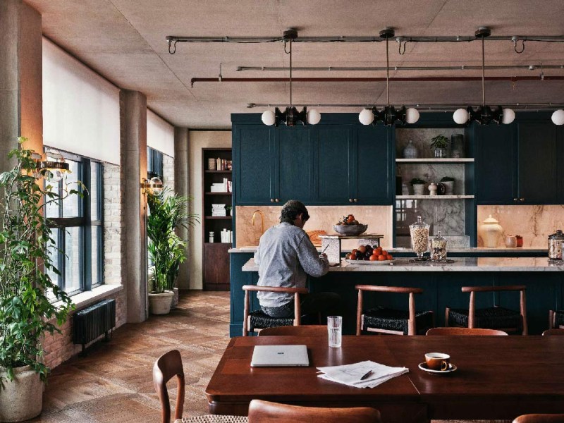 Person working in the pantry kitchen area