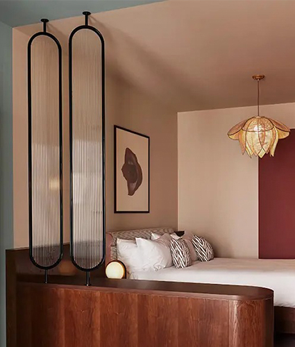 Stylish modern bedroom in The Hoxton Brussels