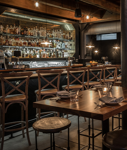 The Loyalist interior featuring their open bar concept.